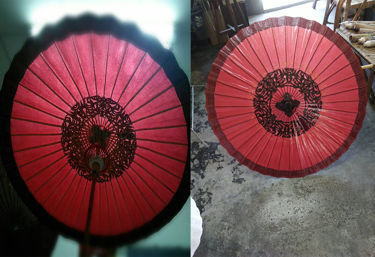 廣進勝紙傘 闔家平安剪紙紙傘 Paper umbrella