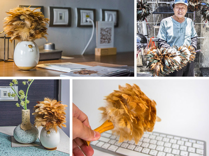 手手 小支雞 雞毛撢子 居家佈置 除塵清潔收納 台灣特色手工藝  Feather duster