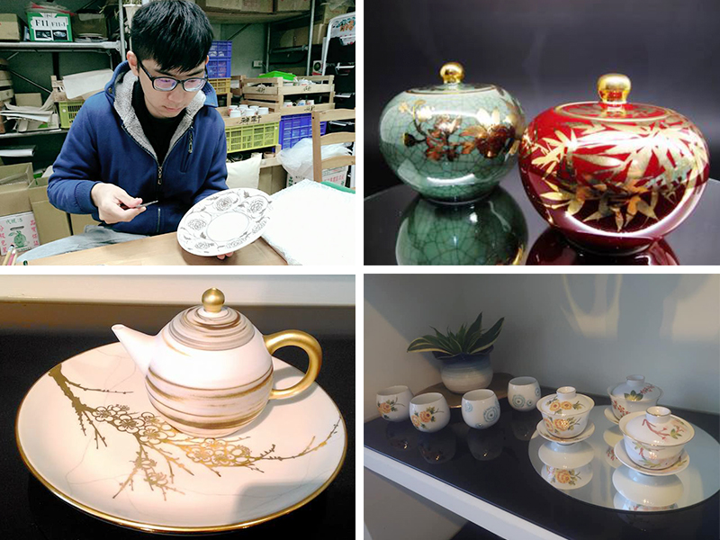 台灣陶瓷工藝 陶瓷工藝美術 台灣陶工藝 台灣鎏金工藝 Taiwan gilding porcelain craft