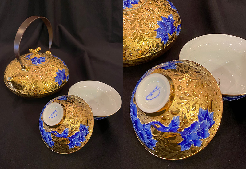 兩岸窯 法華彩 富貴滿園青花茶壺組(1壺2杯) 台灣MIT認證 青花瓷茶具組 teacup