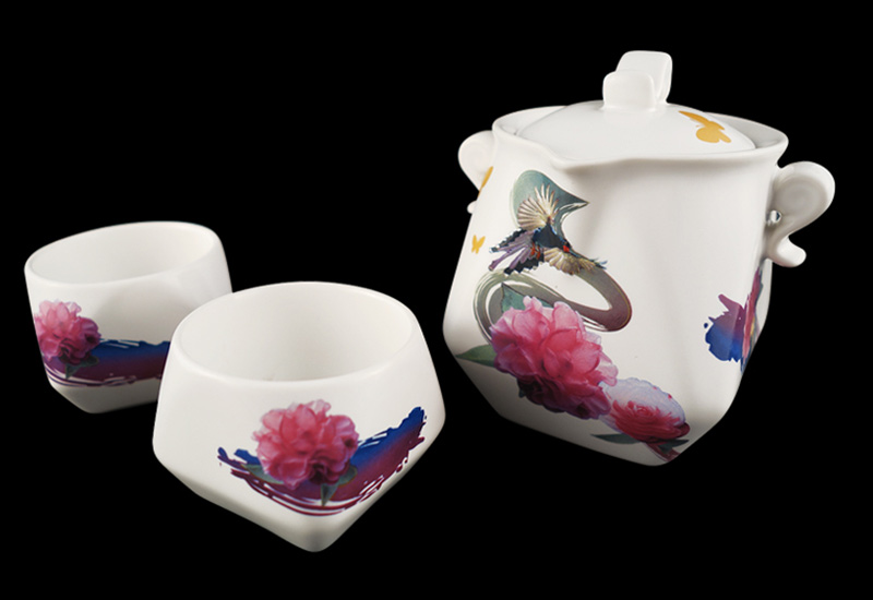 3D藍鵲天燈茶具組一壺二杯 台灣MIT認證 鶯歌燒