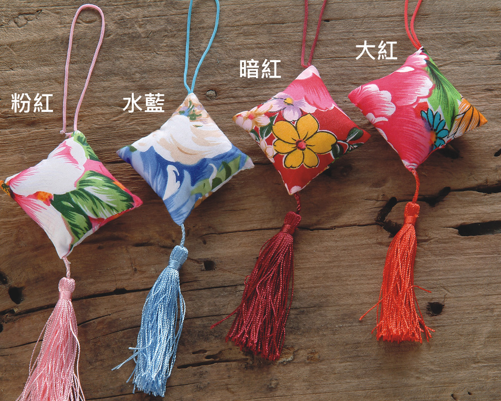 台灣花布小抱枕掛飾(水藍色)