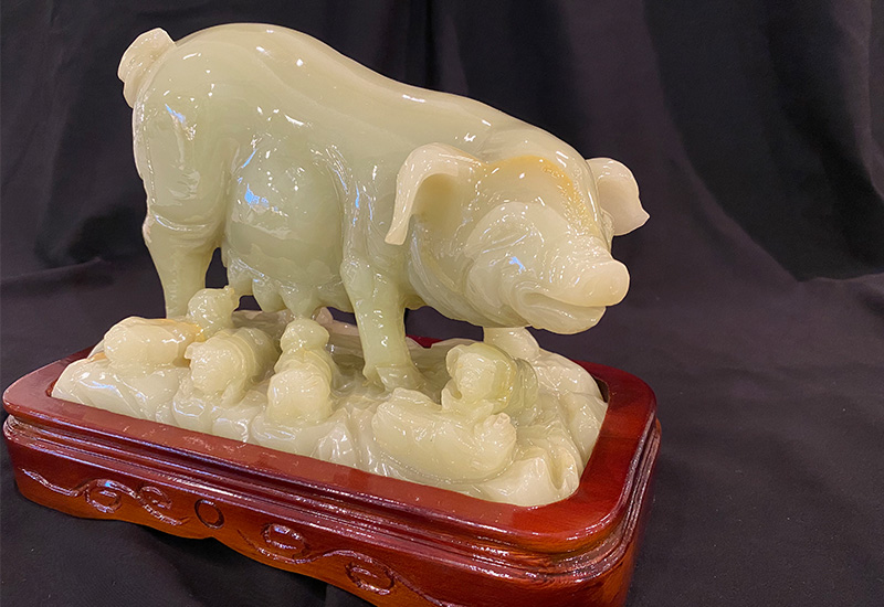 金御豐 1393青玉石(豬)8吋闔家歡 微笑台灣MIT認證 金御豐 1393青玉石(豬)8吋闔家歡 微笑台灣MIT認證