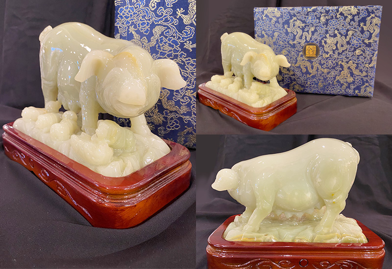 金御豐 1393青玉石(豬)8吋闔家歡 微笑台灣MIT認證 金御豐 1393青玉石(豬)8吋闔家歡 微笑台灣MIT認證