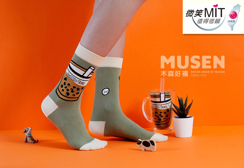台灣美食針織襪-珍珠奶茶(1.0版) 微笑台灣MIT認證 台灣美食針織襪-珍珠奶茶(1.0版) 微笑台灣MIT認證