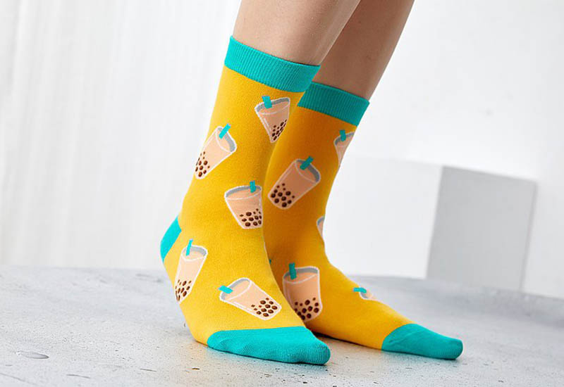 台灣美食針織襪-珍珠奶茶(2.1版) 微笑台灣MIT認證 台灣美食針織襪-珍珠奶茶(2.1版) 微笑台灣MIT認證