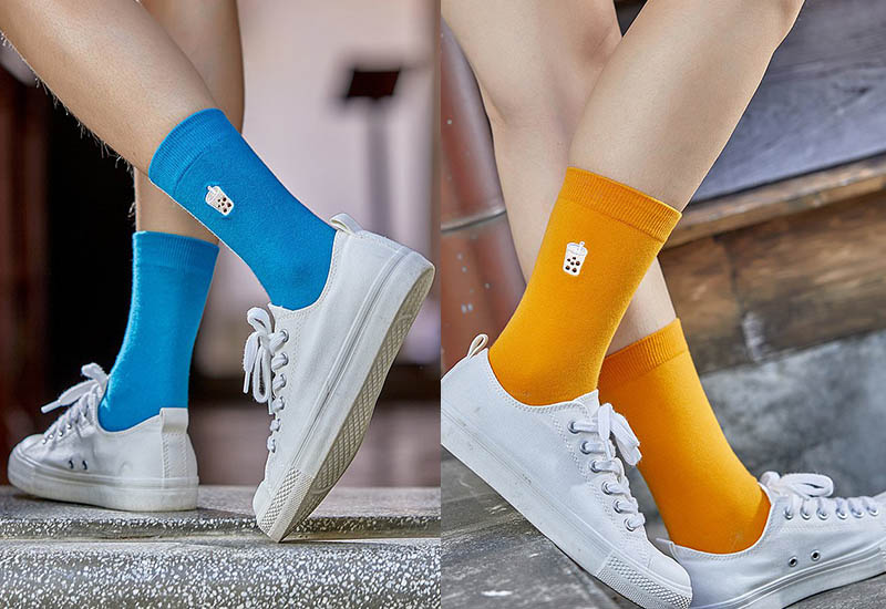 台灣美食襪-珍珠奶茶 (多色) 刺繡款 微笑台灣MIT認證 台灣美食襪-珍珠奶茶 (多色) 刺繡款 微笑台灣MIT認證