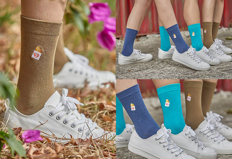 台灣美食襪-香雞排(3色) 刺繡款 微笑台灣MIT認證 台灣美食襪-香雞排(3色) 刺繡款 微笑台灣MIT認證