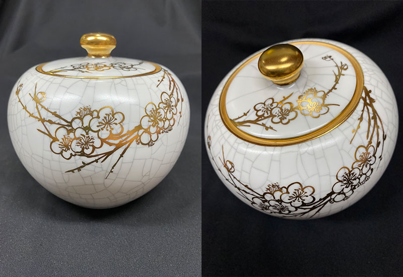 祥軒窯 四季鎏金罐-冬白 茶倉茶罐 鶯歌燒 祥軒窯 四季鎏金罐-冬白 茶倉茶罐 鶯歌燒