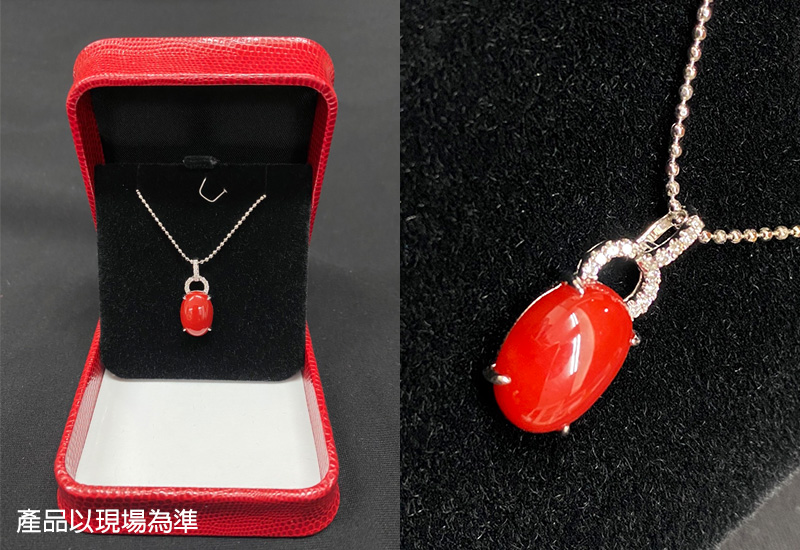 蘇澳珊瑚 珊瑚戒面18K墜子 項鍊墜 AEKPDC0101 蘇澳珊瑚 珊瑚戒面18K墜子 項鍊墜 AEKPDC0101