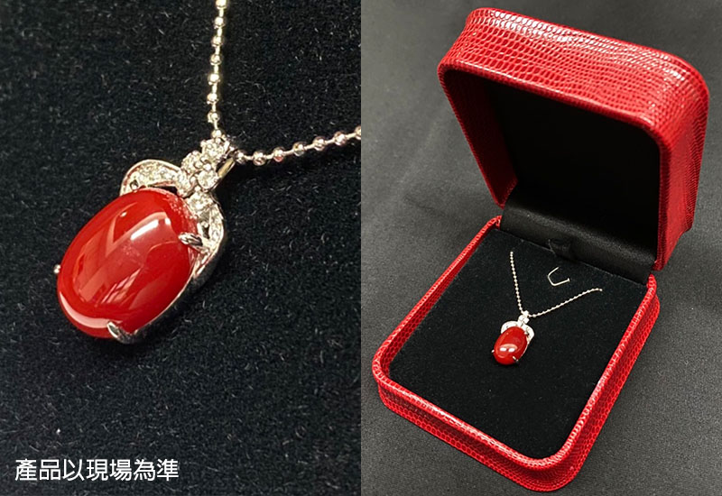 蘇澳珊瑚 珊瑚戒面18K墜子 項鍊墜 AEKPDC0101 蘇澳珊瑚 珊瑚戒面18K墜子 項鍊墜 AEKPDC0101