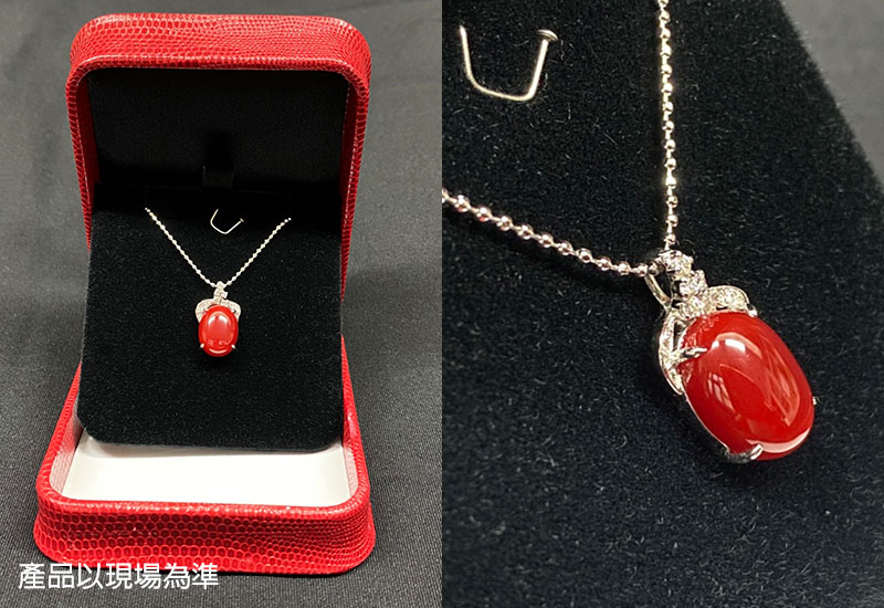 蘇澳珊瑚 珊瑚戒面18K墜子 項鍊墜 AEKPDC0101 蘇澳珊瑚 珊瑚戒面18K墜子 項鍊墜 AEKPDC0101