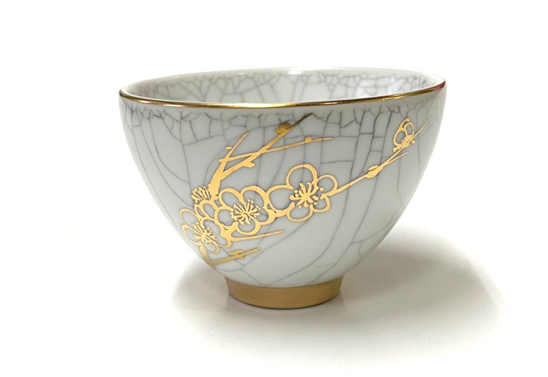 祥軒窯 四季鎏金杯-冬白 鶯歌燒 鎏金茶杯 祥軒窯 四季鎏金杯-冬白 鶯歌燒 鎏金茶杯