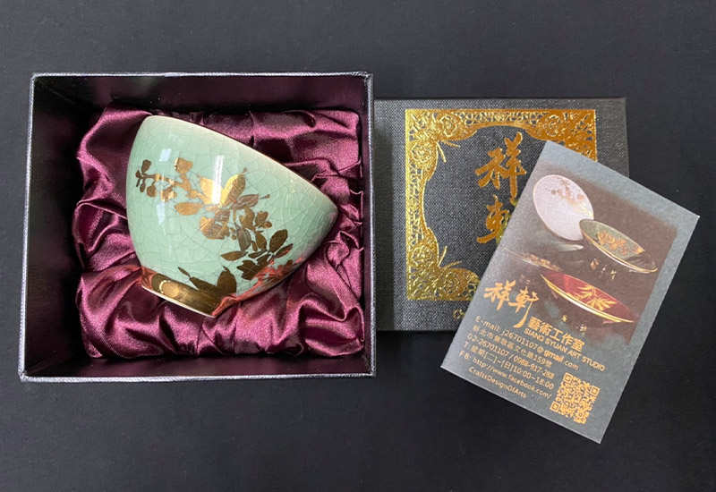祥軒窯 四季鎏金杯-春綠 鶯歌燒 鎏金茶杯 祥軒窯 四季鎏金杯-春綠 鶯歌燒 鎏金茶杯