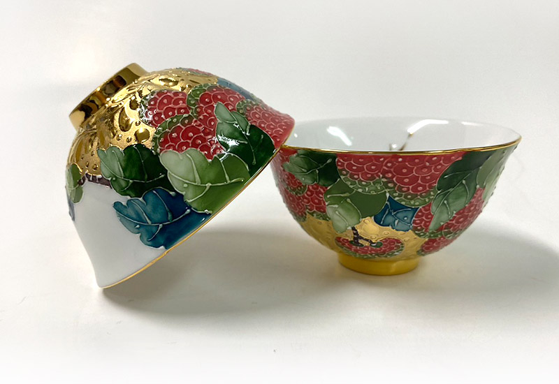 大立窯 鎏金大吉大利法華彩 對杯 大立窯 鎏金大吉大利法華彩 對杯