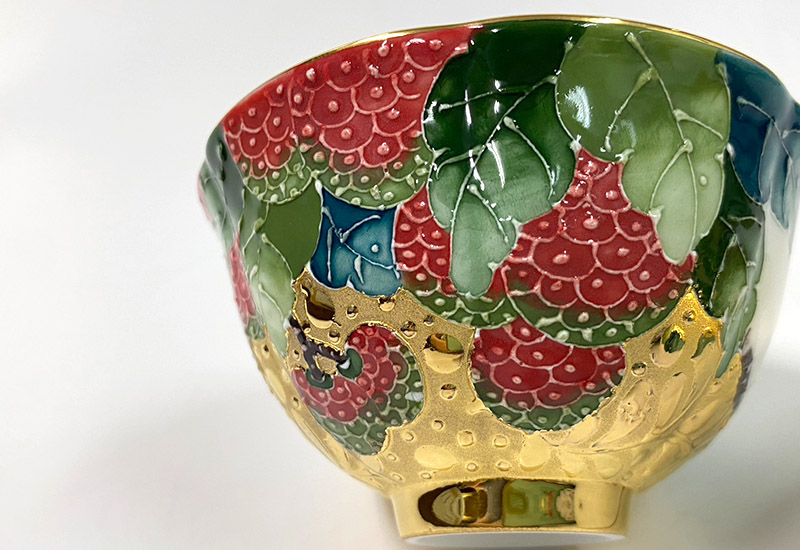 大立窯 鎏金大吉大利法華彩 對杯 大立窯 鎏金大吉大利法華彩 對杯