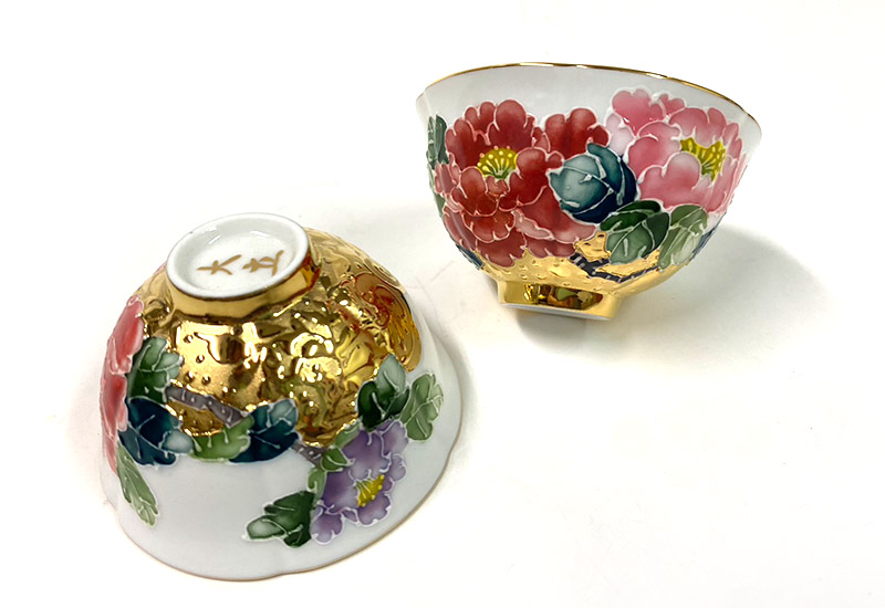 大立窯 鎏金富貴吉祥法華彩 對杯 大立窯 鎏金富貴吉祥法華彩 對杯