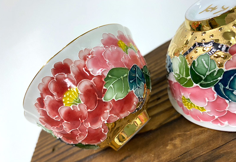 大立窯 鎏金富貴吉祥法華彩 對杯 大立窯 鎏金富貴吉祥法華彩 對杯