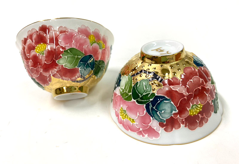 大立窯 鎏金富貴吉祥法華彩 對杯 大立窯 鎏金富貴吉祥法華彩 對杯