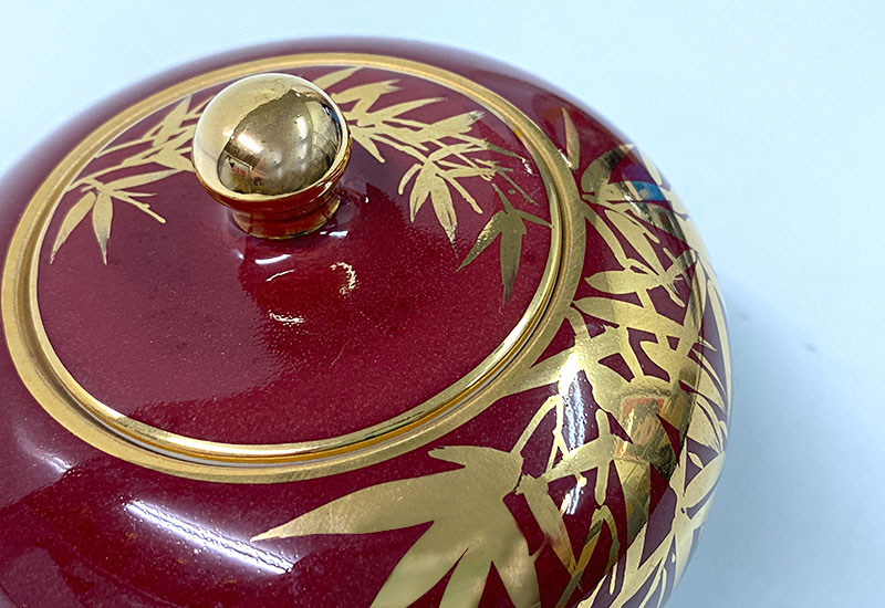 祥軒窯 四季鎏金罐-紅夏 祥軒窯 四季鎏金罐-紅夏