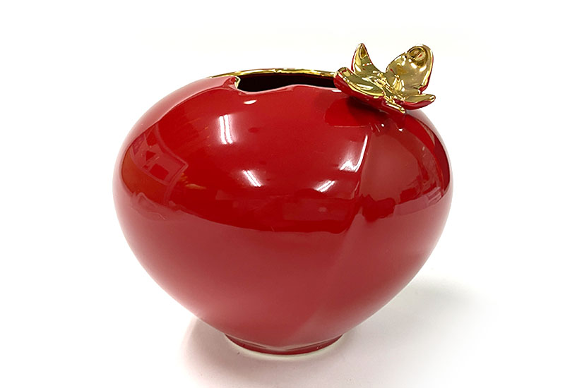 G50繪金紅苞瓶(金水) G50繪金紅苞瓶(金水)