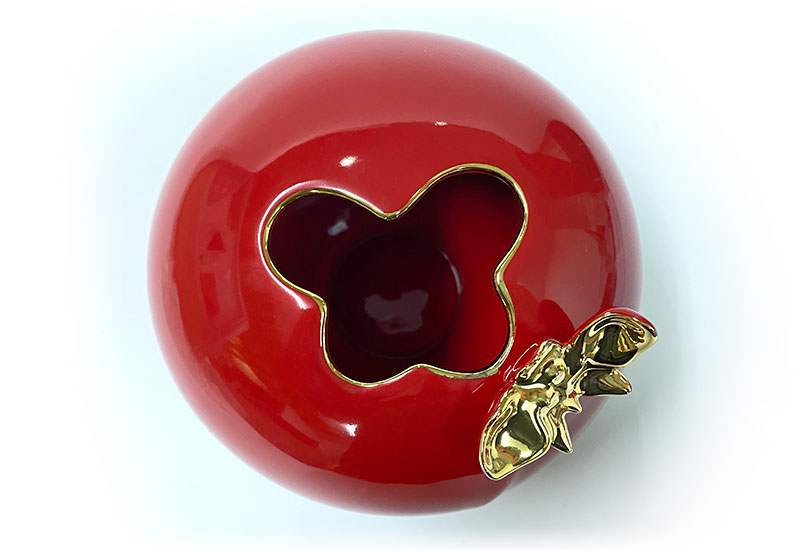 G50繪金紅苞瓶(金水) G50繪金紅苞瓶(金水)