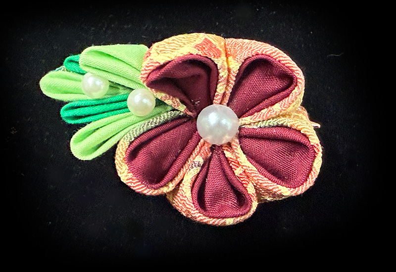 細工纏花雙花髮夾 細工纏花雙花髮夾