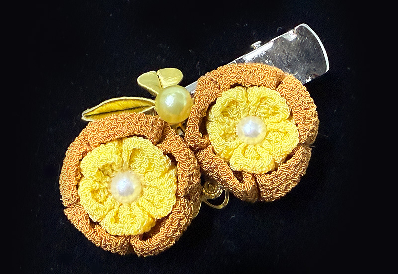 細工纏花雙花髮夾 細工纏花雙花髮夾