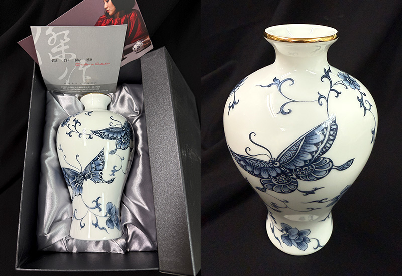 幸福綿延 青花蝴蝶梅瓶(中) 幸福綿延 青花蝴蝶梅瓶(中)