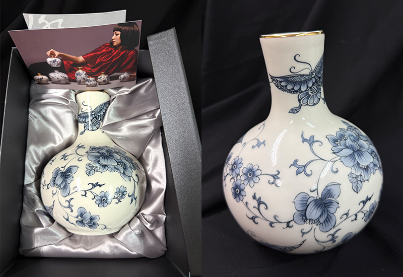 幸福綿延 青花蝴蝶長頸瓶 幸福綿延 青花蝴蝶長頸瓶