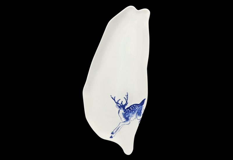 梅花鹿台灣瓷盤 臺灣造型餐盤