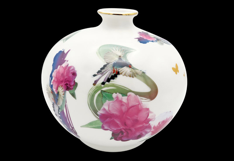 3D藍鵲天球瓶(大)