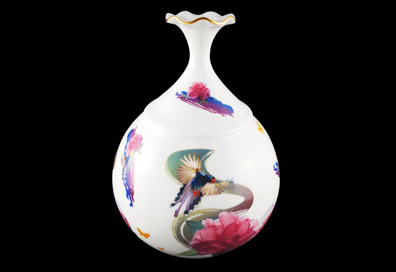 3D藍鵲荷口瓶(大)