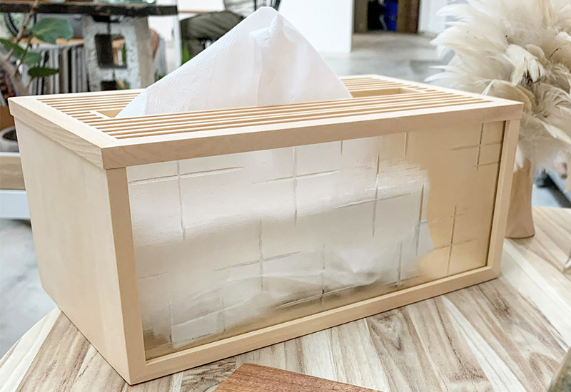 手手 十字紋玻璃衛生紙盒