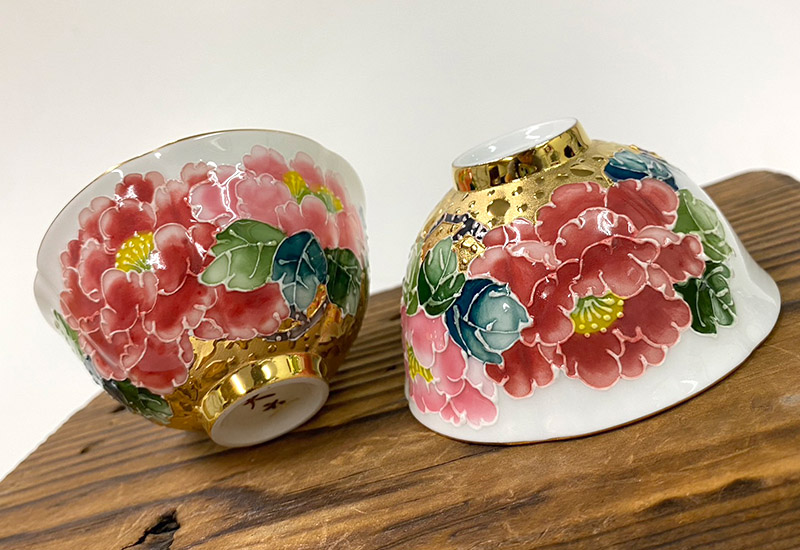 大立窯 鎏金富貴吉祥法華彩 對杯