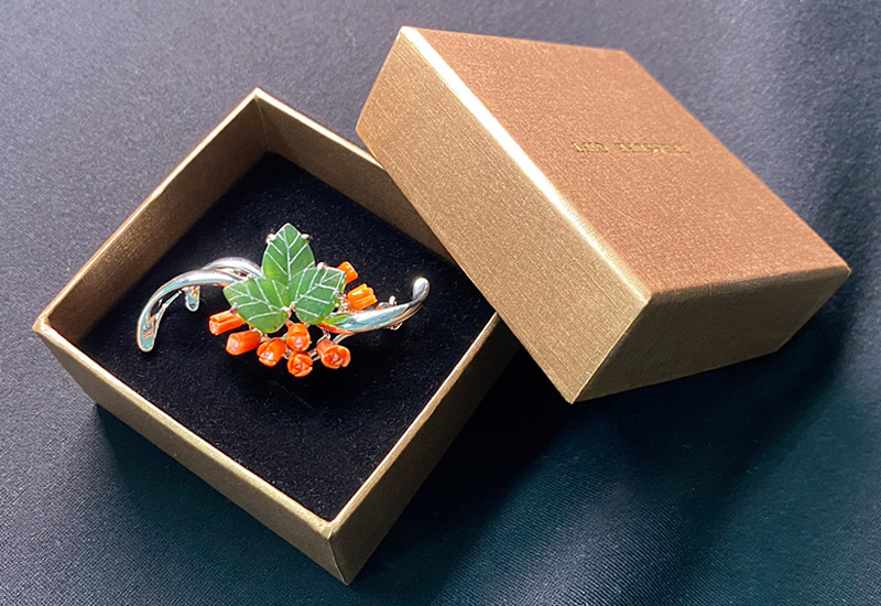 蘇澳珊瑚 珊瑚鬱金香台玉胸針墜 MBKBPR0019