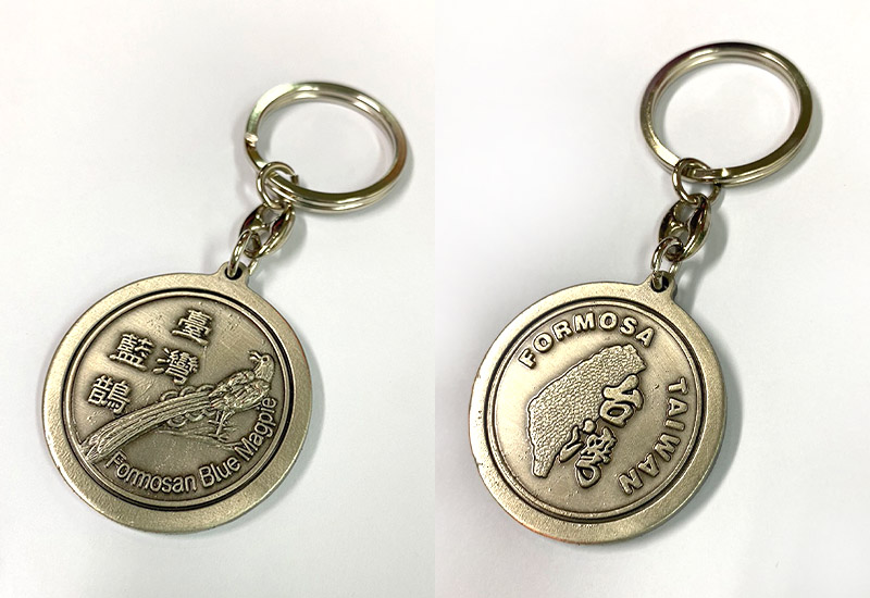 圓形鑰匙圈 - 台灣藍鵲