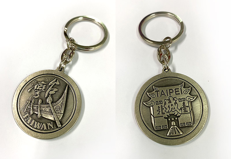 圓形鑰匙圈 - 台灣蘭嶼拼板船