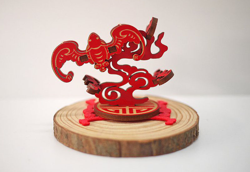 吉祥立體卡片-蝙蝠(紅)