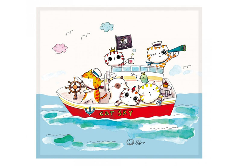 BYC印花萬用布 貓小P(肥貓海賊團)