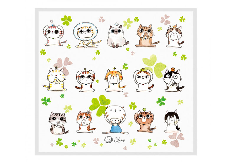 BYC印花萬用布 貓小P(貓不看不聽不說)