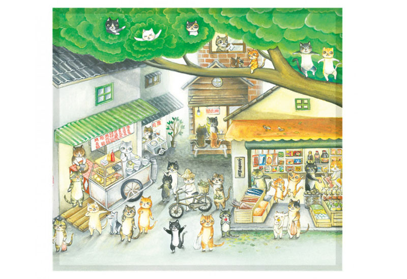 BYC印花萬用布 Fish Cat(懷舊的時光)