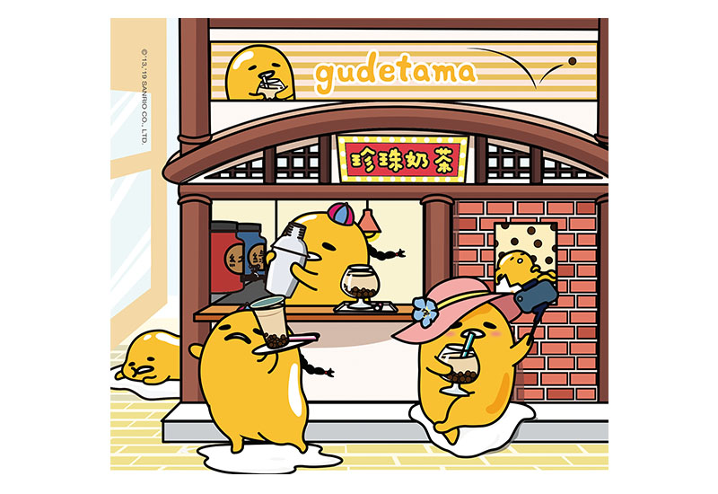  [三麗鷗GU] 蛋黃哥 萬用布-台灣珍奶