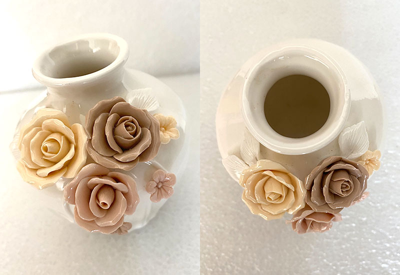 瓷-短大圓口手作貼花瓶