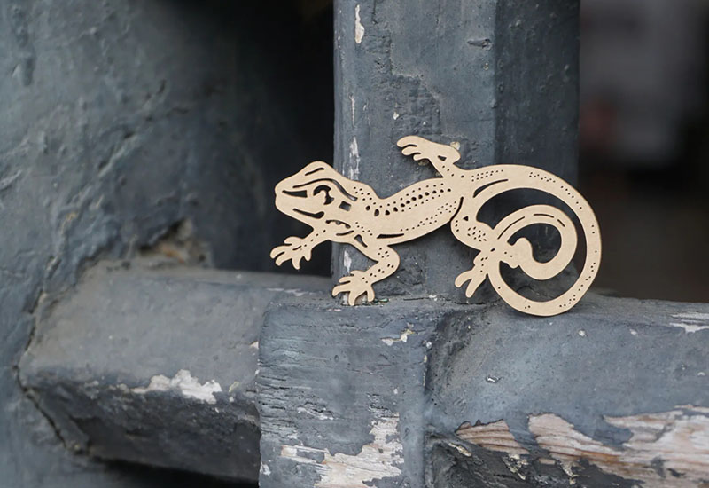 麥麥動物園-呂氏攀蜥 紙雕書籤