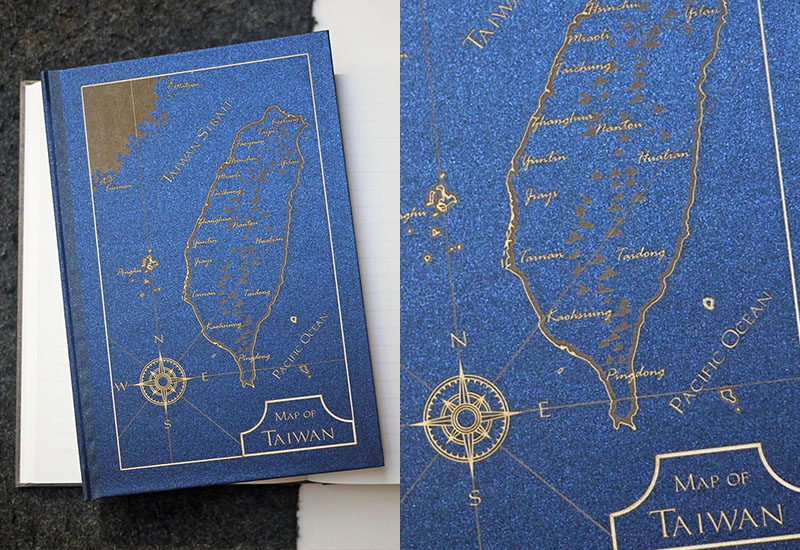 台灣地圖精雕筆記書-奇幻藍