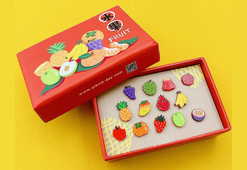 台灣水果別針禮盒-12入組(圖案隨機)