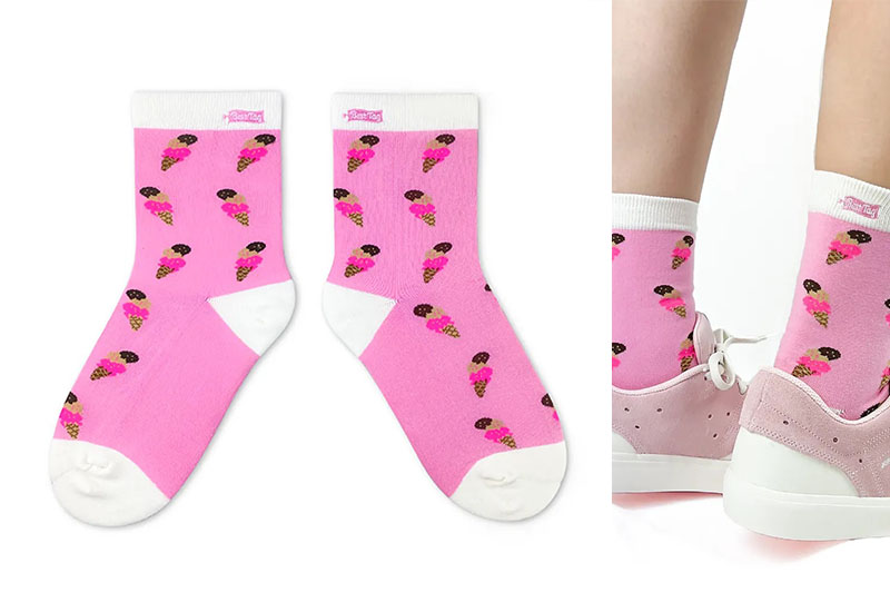 甜筒冰淇淋-粉 厚襪款(2種尺寸) 
