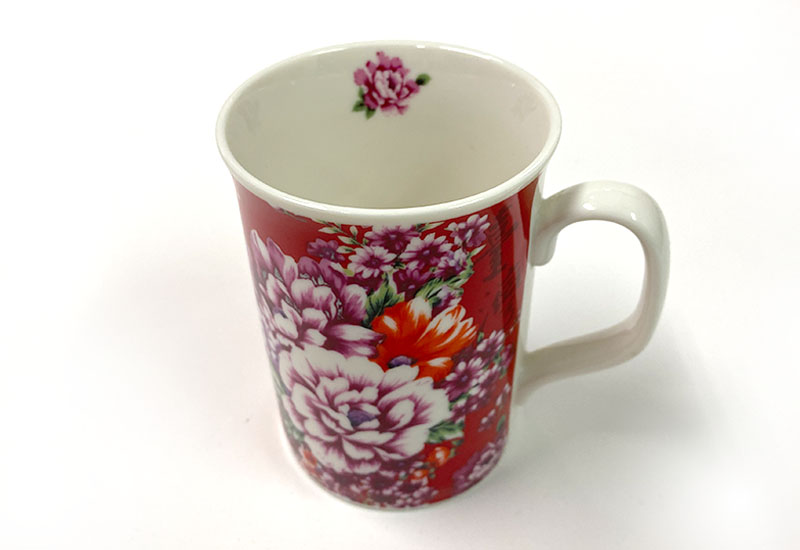 台灣花布 馬克杯-大紅色
