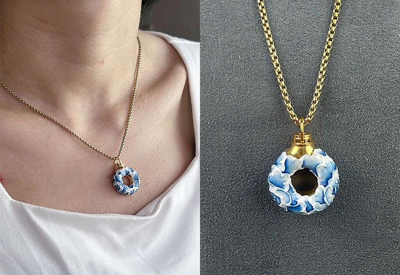 牡丹情緣香氛項鍊(青花)